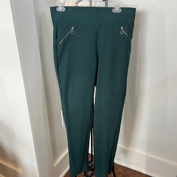 June & Hudson peacock green skinny pants - Picture 1 of 6